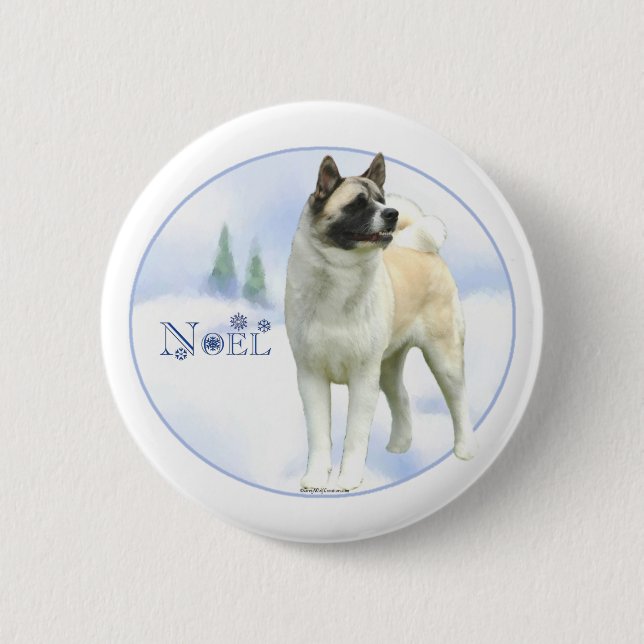 Bóton Redondo 5.08cm Akita Noel - Botão (Frente)