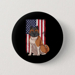 Bóton Redondo 5.08cm Akita USA Flag
