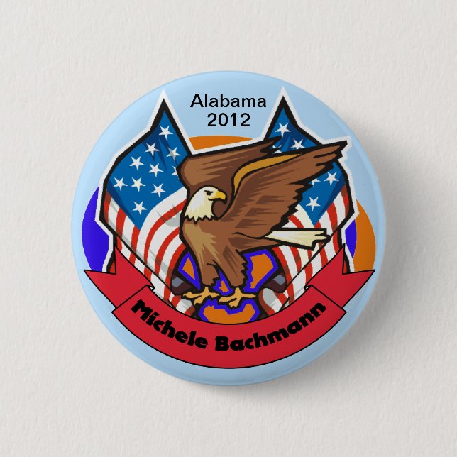 Bóton Redondo 5.08cm Alabama 2012 para Michele Bachmann (Frente)