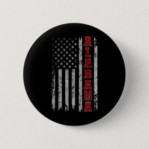 Bóton Redondo 5.08cm Alabama - Vintage Patriotic Usa Flag Futebol Seas