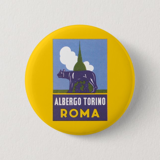 Bóton Redondo 5.08cm Albergo Torino (Frente)