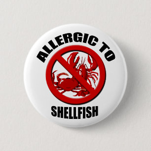 Bóton Redondo 5.08cm Alergia ao Shellfish Alerta Médico Botão