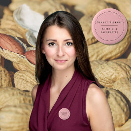 Bóton Redondo 5.08cm Alerta de Alergia Bilíngue a Amendoins Rosa Espanh