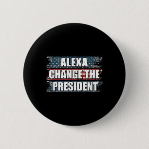 Bóton Redondo 5.08cm Alexa Muda O Presidente Engraçado Trump