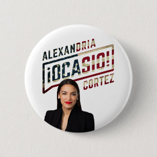 Bóton Redondo 5.08cm Alexandria Ocasio-Cortez