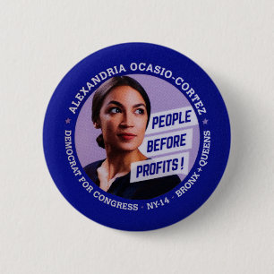 Bóton Redondo 5.08cm Alexandria Ocasio-Cortez