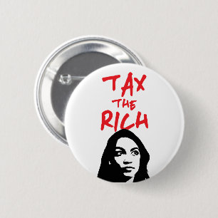 Bóton Redondo 5.08cm Alexandria Ocasio-Cortez AOC Tax The Rich