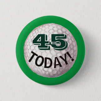 Bóton Redondo 5.08cm alfinete de aniversário de 45 anos para golfista, 