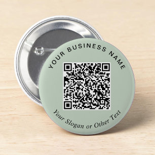 Bóton Redondo 5.08cm Alfinete de QR Code Verde Sage de Negócios Promoci