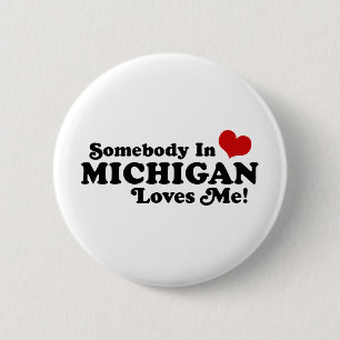 Bóton Redondo 5.08cm Alguém em Michigan ama-me