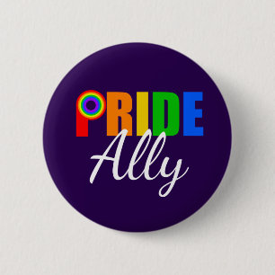 Bóton Redondo 5.08cm Aliança Arco-Íris orgulho gay Ally LGBTQ