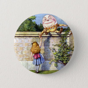 Bóton Redondo 5.08cm Alice e Humpty Dumpty no país das maravilhas
