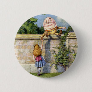 Bóton Redondo 5.08cm Alice encontra Humpty Dumpty no país das