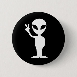 Bóton Redondo 5.08cm Alienígena da paz