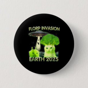 Bóton Redondo 5.08cm Alienígena Engraçada Meme Florp Invasão Terra 2025