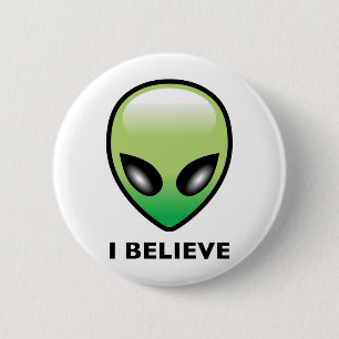 Bóton Redondo 5.08cm Alienígena: Eu acredito