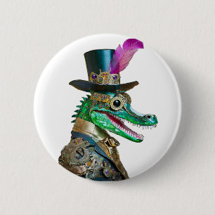 Bóton Redondo 5.08cm Alligator Animal do Partido Steampunk do Mardi Gra