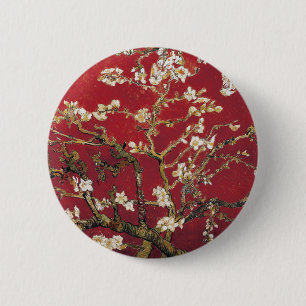 Bóton Redondo 5.08cm Almond Blossoms Red Vincent van Gogh Art Painting