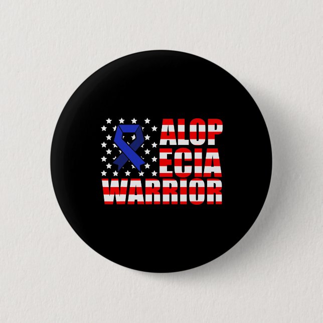 Bóton Redondo 5.08cm Alopecia Sensibilização Cabelo Perda Guerreiro Sur (Frente)