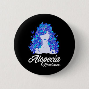 Bóton Redondo 5.08cm Alopecia Warrior Hair Losor Warrior Alopecia Aware