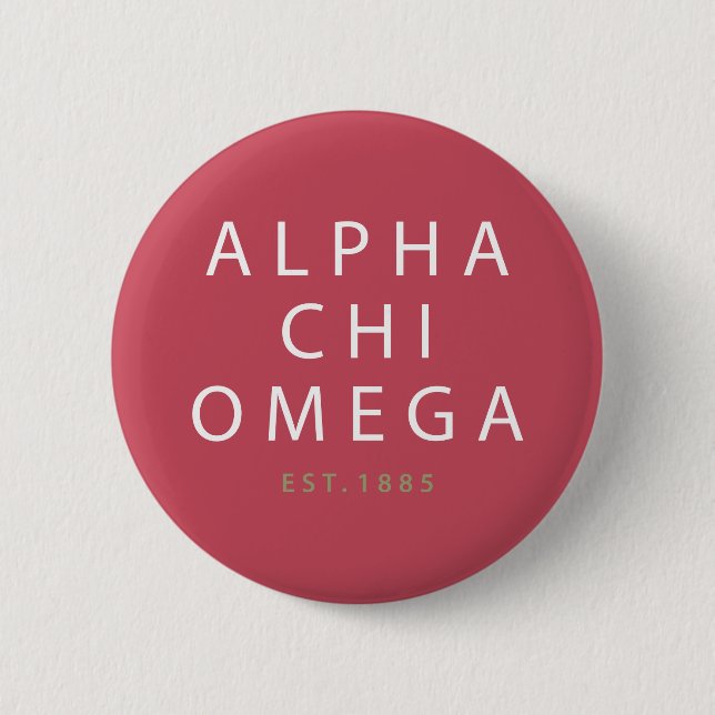 Bóton Redondo 5.08cm Alpha Chi Omega | Fundada em 1885 (Frente)