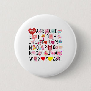 Bóton Redondo 5.08cm Alphabet Abc I Te Amo T Shirt Dia de os namorados 