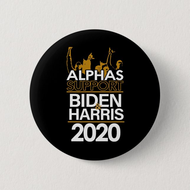 Bóton Redondo 5.08cm Alphas Support Biden E Harris 2020 Presidencial (Frente)