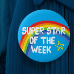 Bóton Redondo 5.08cm Aluno super estrela da semana estudioso<br><div class="desc">Uma maneira adorável de recompensar alguém com este feliz botão. Você pode dar um a qualquer um que você acha que merece.</div>