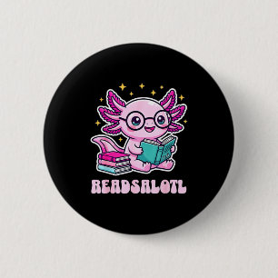 Bóton Redondo 5.08cm Amante da leitura de livros engraçados axolotl kaw