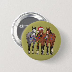 Bóton Redondo 5.08cm Amante de Cavalos Natal Fazenda Amante de Animais