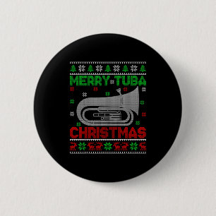 Bóton Redondo 5.08cm Amante de Música de Tuba Iluminação de Natal Feio
