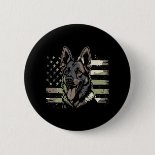 Bóton Redondo 5.08cm Amante do Cão Pastor Alemão Bandeira Americana dos