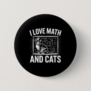 Bóton Redondo 5.08cm Amante do Gato da Matemática Professor de Matemáti