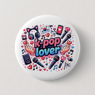 Bóton Redondo 5.08cm Amante do K-Pop