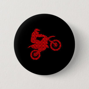 Bóton Redondo 5.08cm Amantes de Motocross Corações de São Valentim Amam