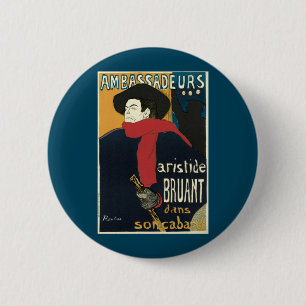 Bóton Redondo 5.08cm Ambassadeurs: Artistide Bruant por Toulouse
