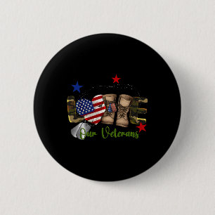 Bóton Redondo 5.08cm Ame o Dia dos Nossos Veteranos Orgulhosa Bandeira