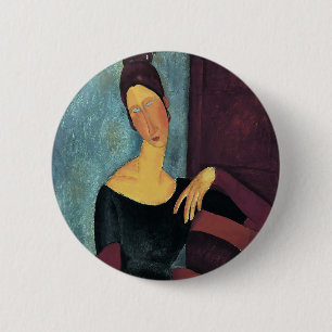 Bóton Redondo 5.08cm Amedeo Modigliani, Retrato da Esposa do Artista