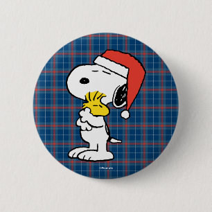 Bóton Redondo 5.08cm Amendoins Abraços de Férias Snoopy & Woodstock