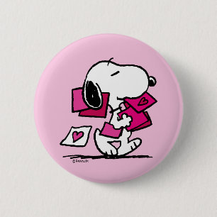 Bóton Redondo 5.08cm Amendoins DIA DE OS NAMORADOS Snoopy Com Dias