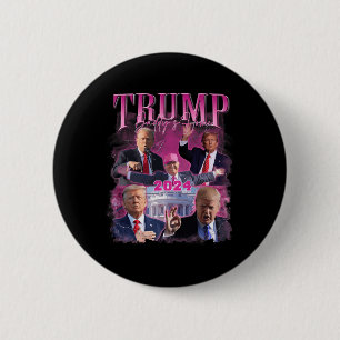 Bóton Redondo 5.08cm América de volta na América Flag Trump 2024