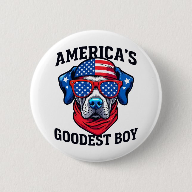 Bóton Redondo 5.08cm America’s Goodest Boy Dog (Frente)