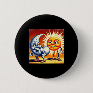 Bóton Redondo 5.08cm América Solar Eclipse 2024 4.08.24 O Sol Tem Moo