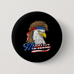 Bóton Redondo 5.08cm American Byld Eagle Usa Bandeira 4 De Julho Eagle