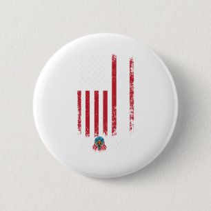 Bóton Redondo 5.08cm American Flag Vintage Design Trump 2024 Eagle
