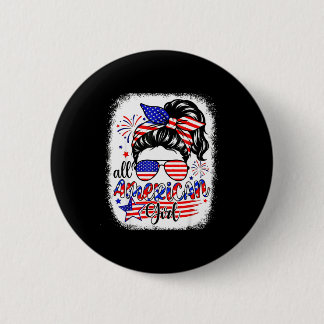 Bóton Redondo 5.08cm American girl usa flag 4th july women kids patriot