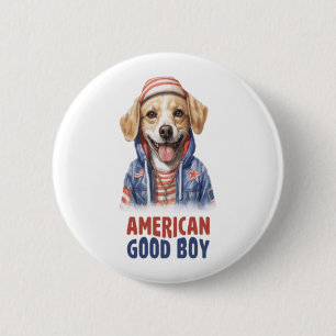 Bóton Redondo 5.08cm American GoodBoy Dog US Jaqueta 4 de julho