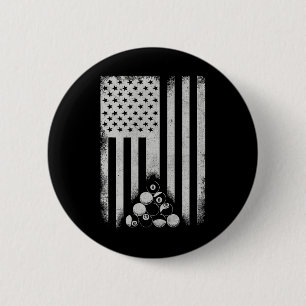 Bóton Redondo 5.08cm American Usa Flag Rack Piscina Billiard Player Bil