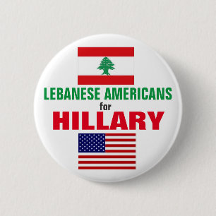 Bóton Redondo 5.08cm Americanos libaneses para Hillary 2016