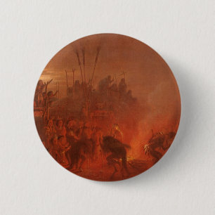 Bóton Redondo 5.08cm Americanos nativos de Vintage, dança de Buffalo po